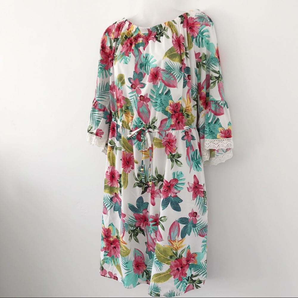 Pink Tropical Floral Dress by Speed Control